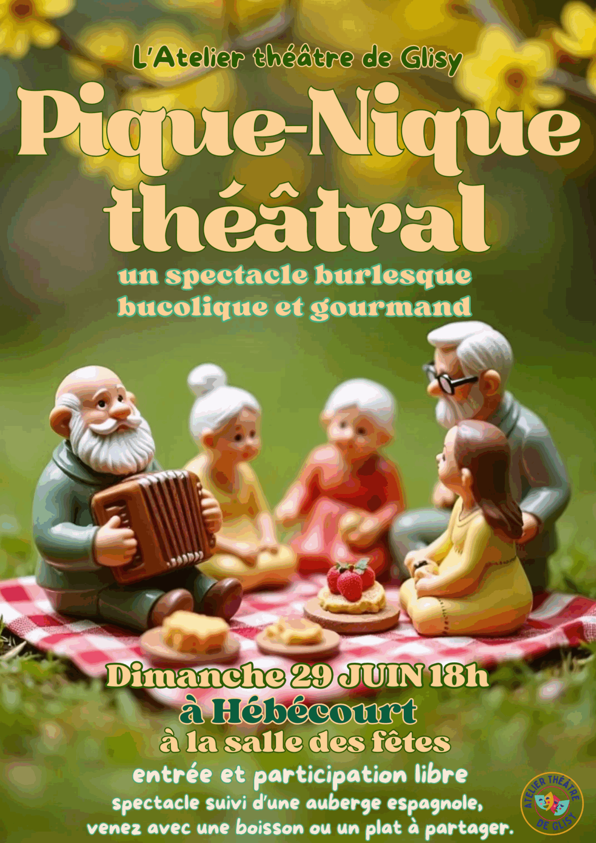 Dimanche 29 juin à 18h: représentation théâtrale.