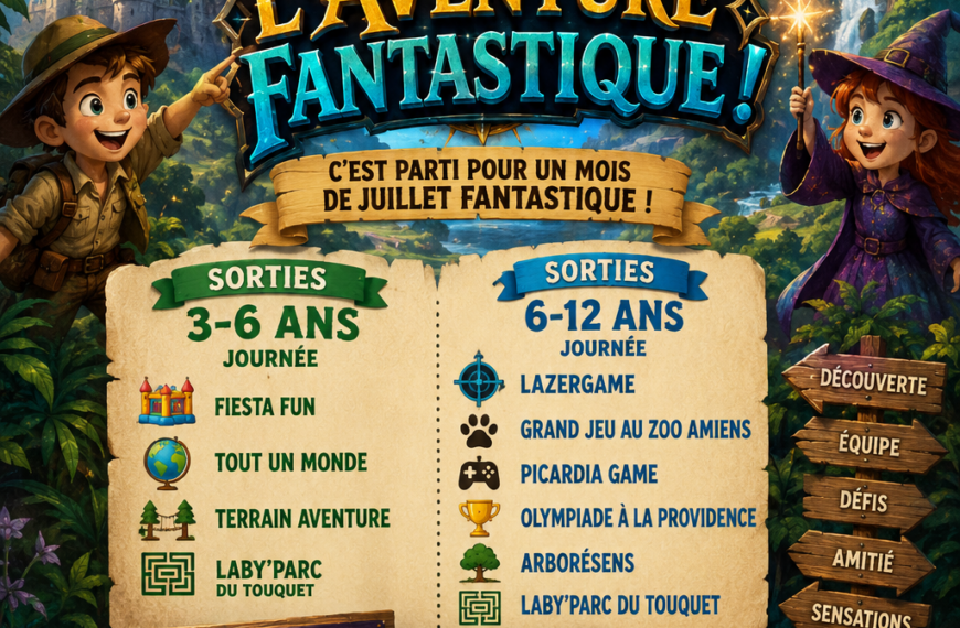 Les activités et soirées du centre de loisirs Saint Sauflieu SISCO du 06 au 31 juillet.